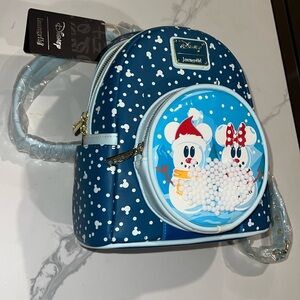 Disney snowman Minnie Mickey snow globe mini backpack